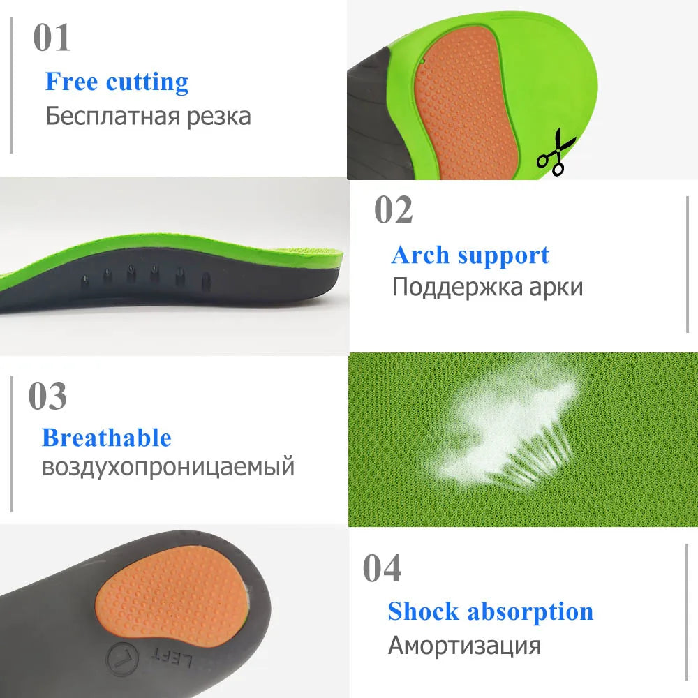EU35-52 Orthopedic Shoes Sole Insoles For feet Arch Foot Pad X/O Type Leg Correction Flat Foot Arch Support Sports Shoes Insert