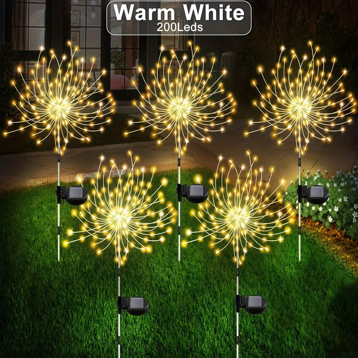 1 Pack Solar Fireworks Lights Outdoor,Holiday Lighting Firework Lights For Garden Patio,Halloween,Christmas,Wedding,Wall Decor