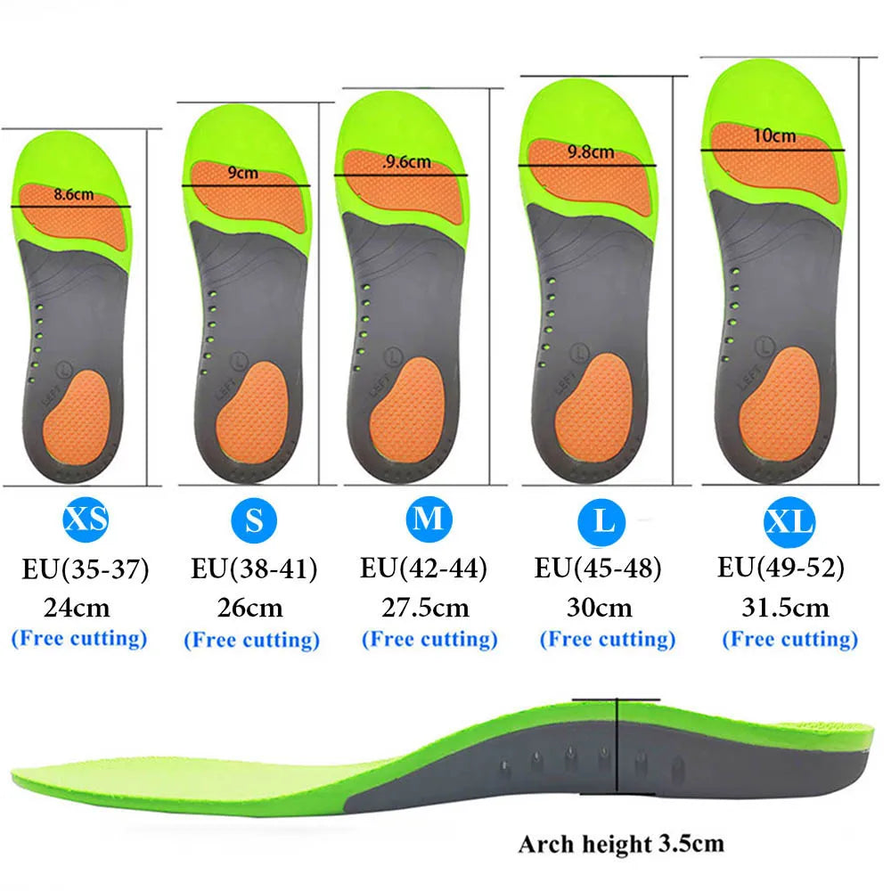 EU35-52 Orthopedic Shoes Sole Insoles For feet Arch Foot Pad X/O Type Leg Correction Flat Foot Arch Support Sports Shoes Insert