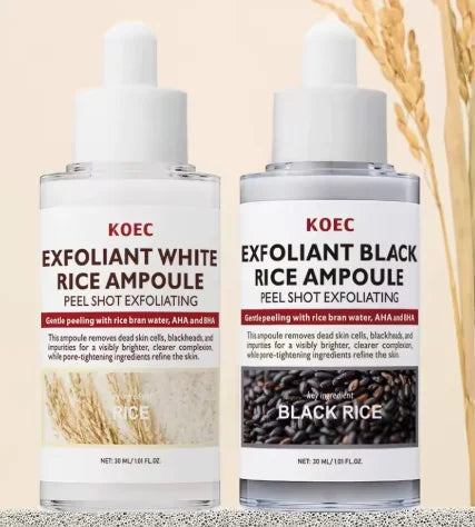 30ml Korean White And Black Rice Exfoliating Hydrating Essence Brightening Remove Dead Skin Blackhead Soften Serum Skin Care