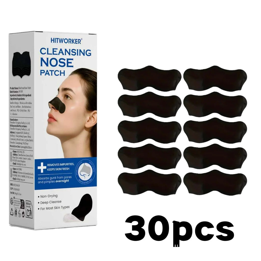 30 Pcs Charcoal Deep Cleansing Nose Strips, Absorb Blackheads & Pore Dirt, Purifying & Oil Control Blackhead Remover
